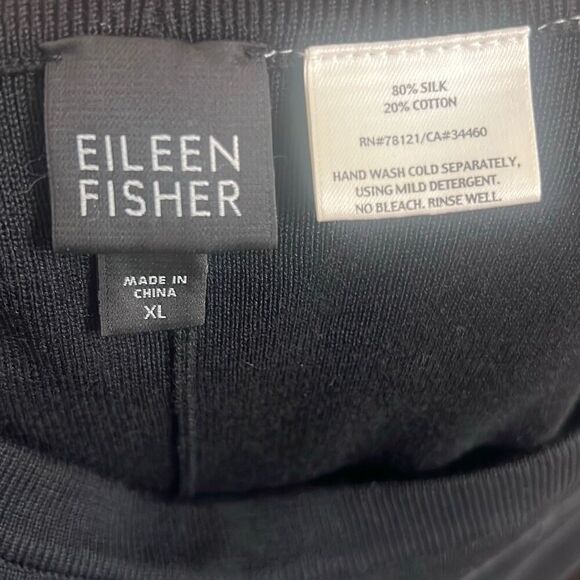 ✨EILEEN FISHER Black Straight Leg Silk Blend Sz XL  Pants✨ - Picture 4 of 5